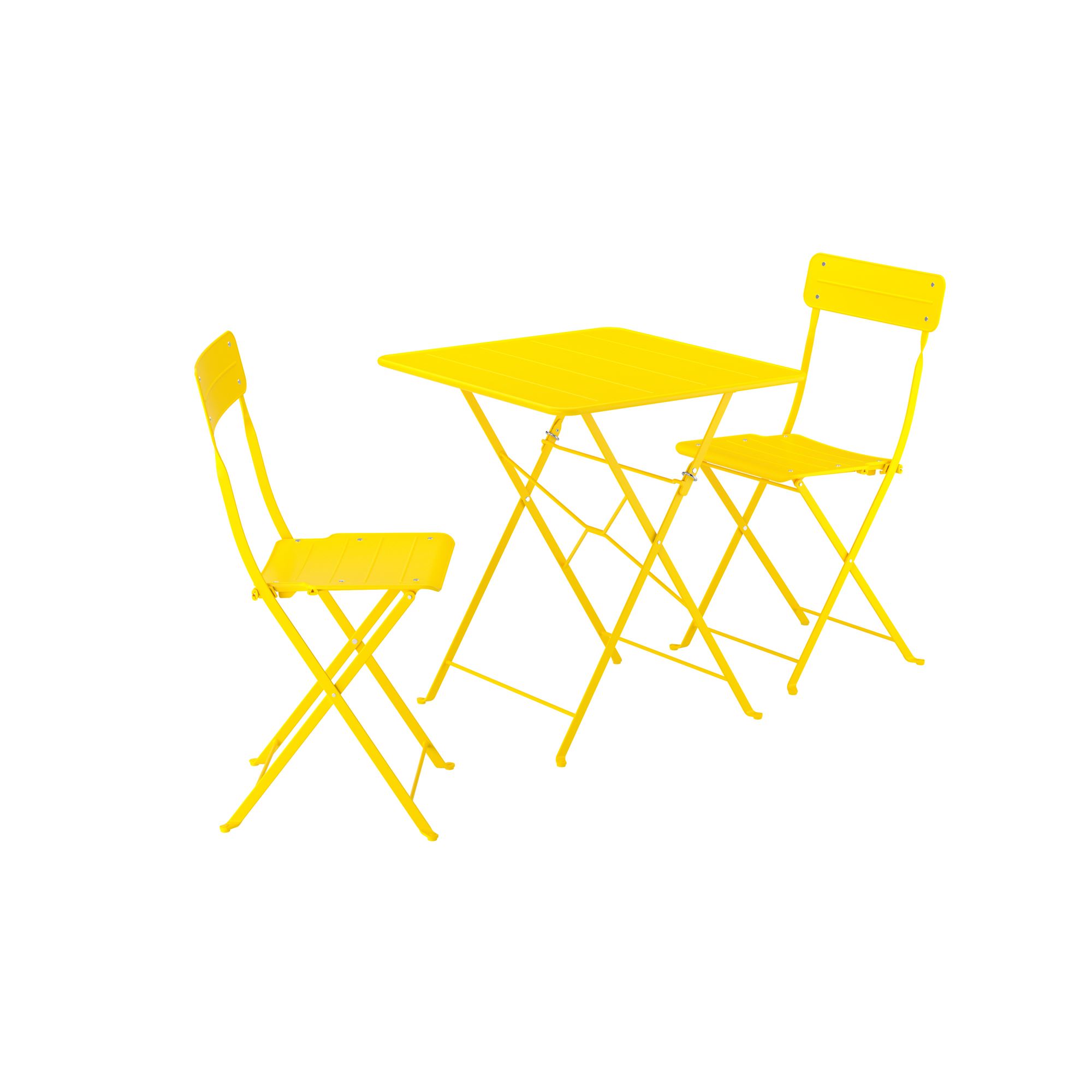 SUNDSÖ high-gloss yellow 65x65 cm foldable table and foldable