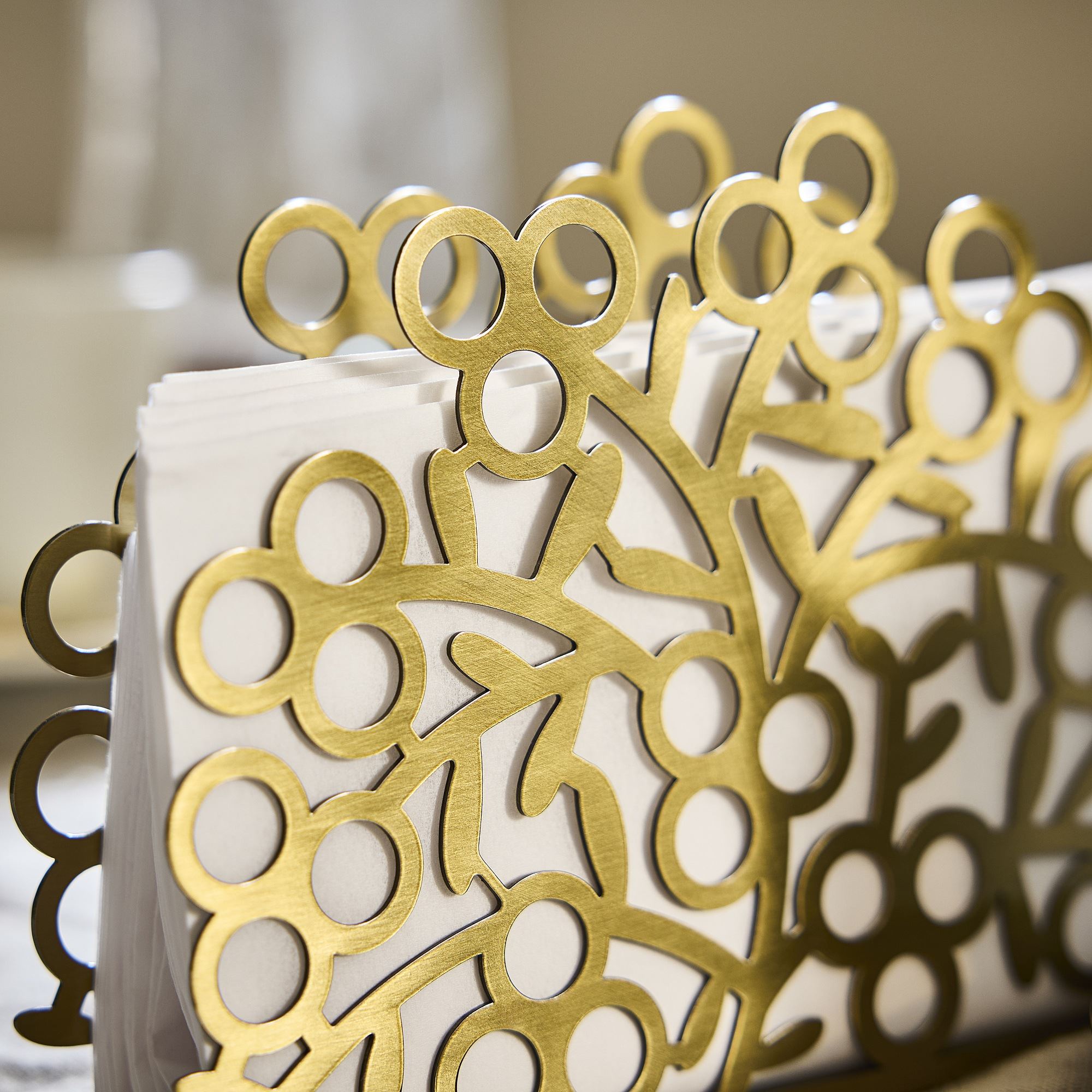 VINTERFINT golden colour napkin holder - 50579970 | IKEA