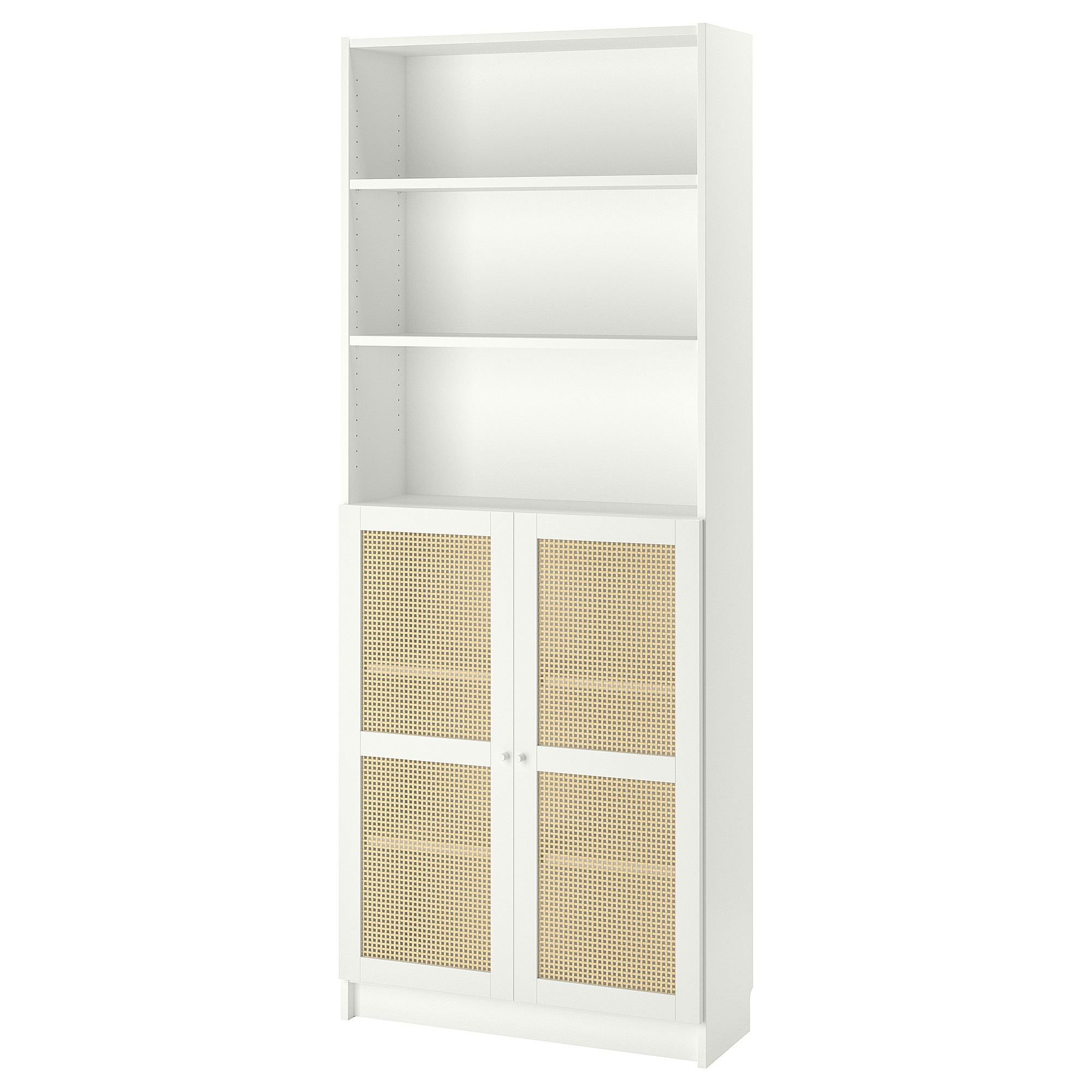 BILLY white/bamboo 80x30x202 cm bookcase with half panel