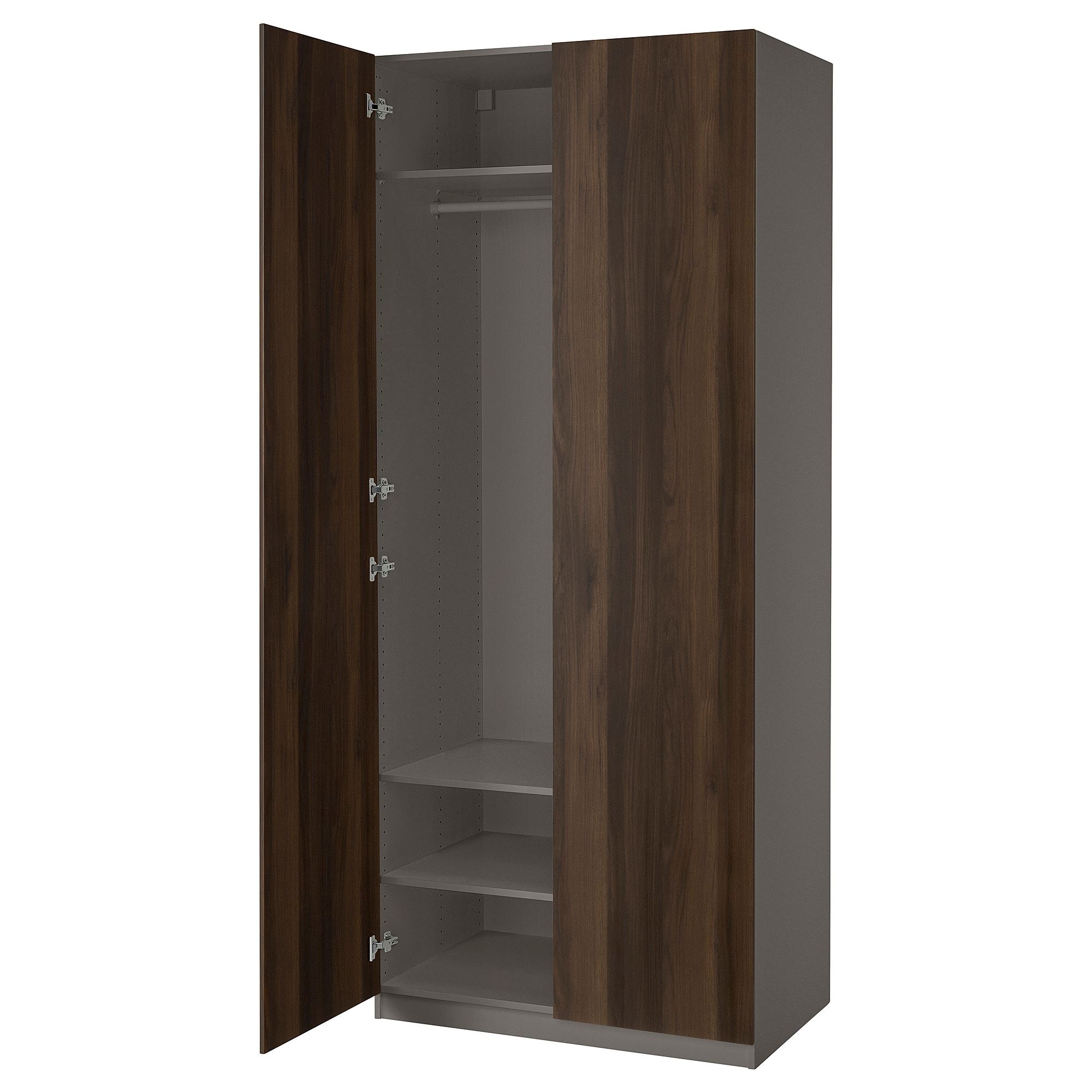 PAX/STORKLINTA koyu gri-koyu kahve boyalı meşe görünümlü
