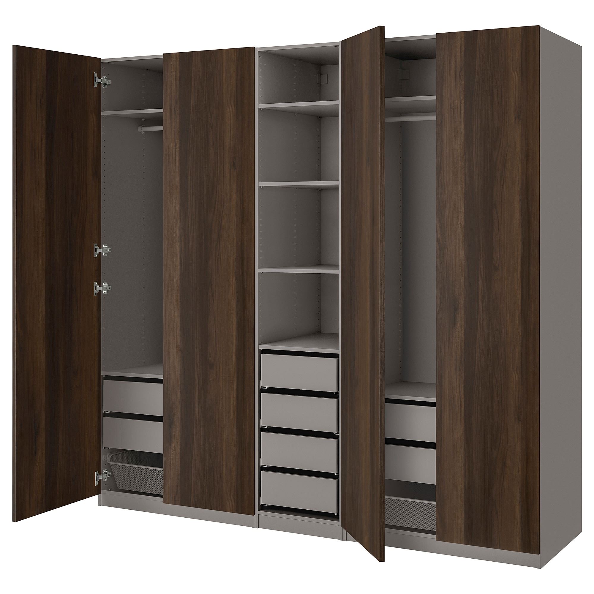 PAX/STORKLINTA koyu gri-koyu kahve boyalı meşe görünümlü