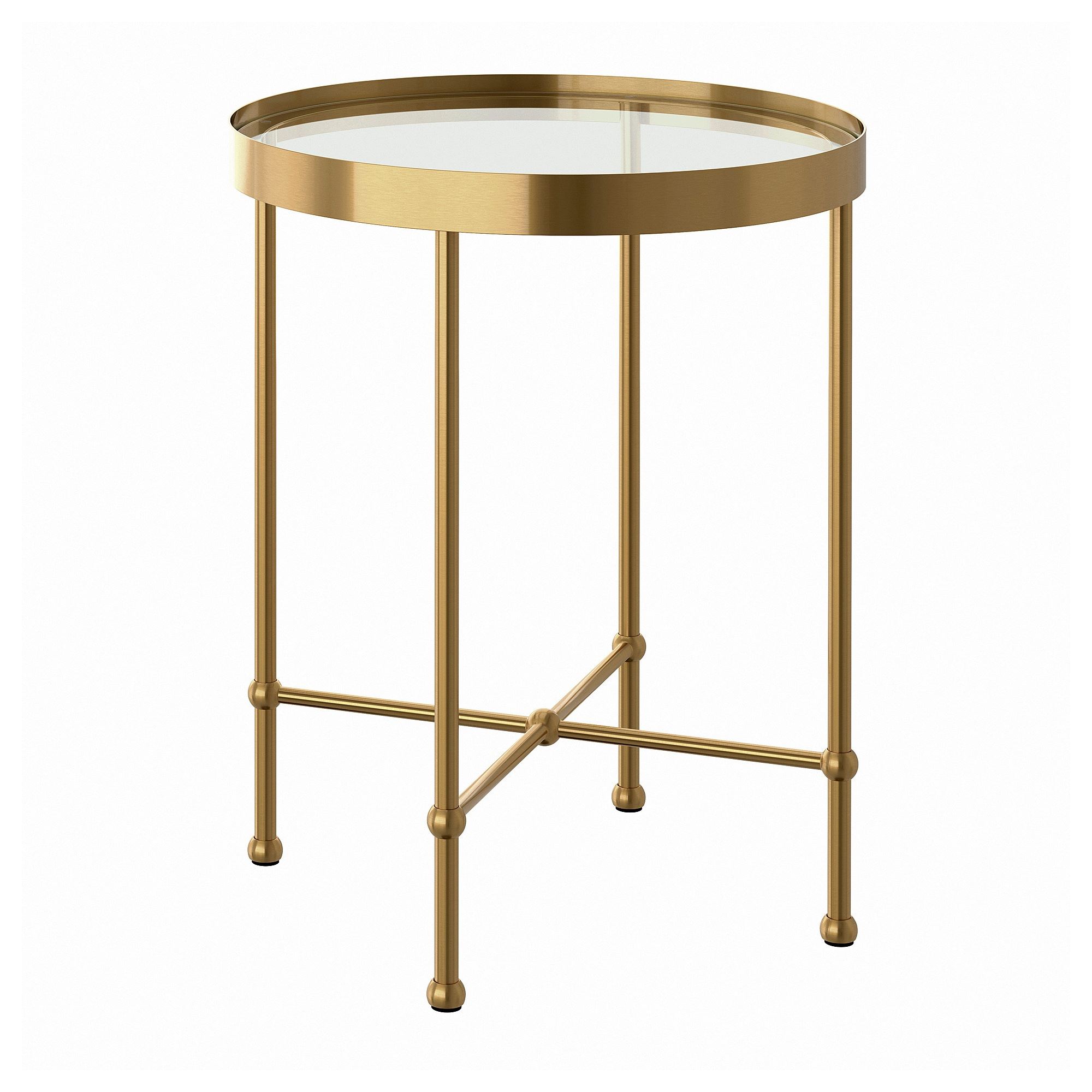 TORSJÖ glass-gold colour 45 cm side table - 60590415 | IKEA