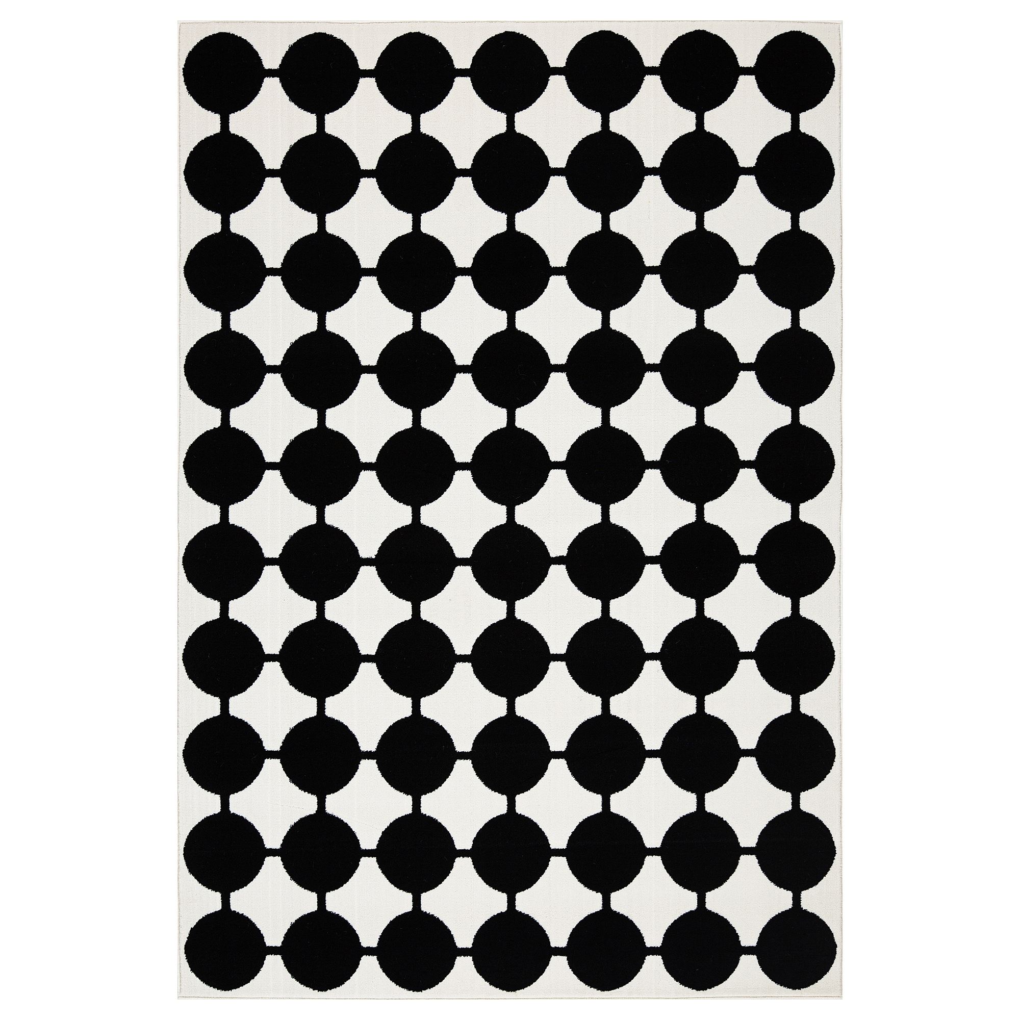 VANDPLATS white/black 133x195 cm large rug - 30600939 | IKEA