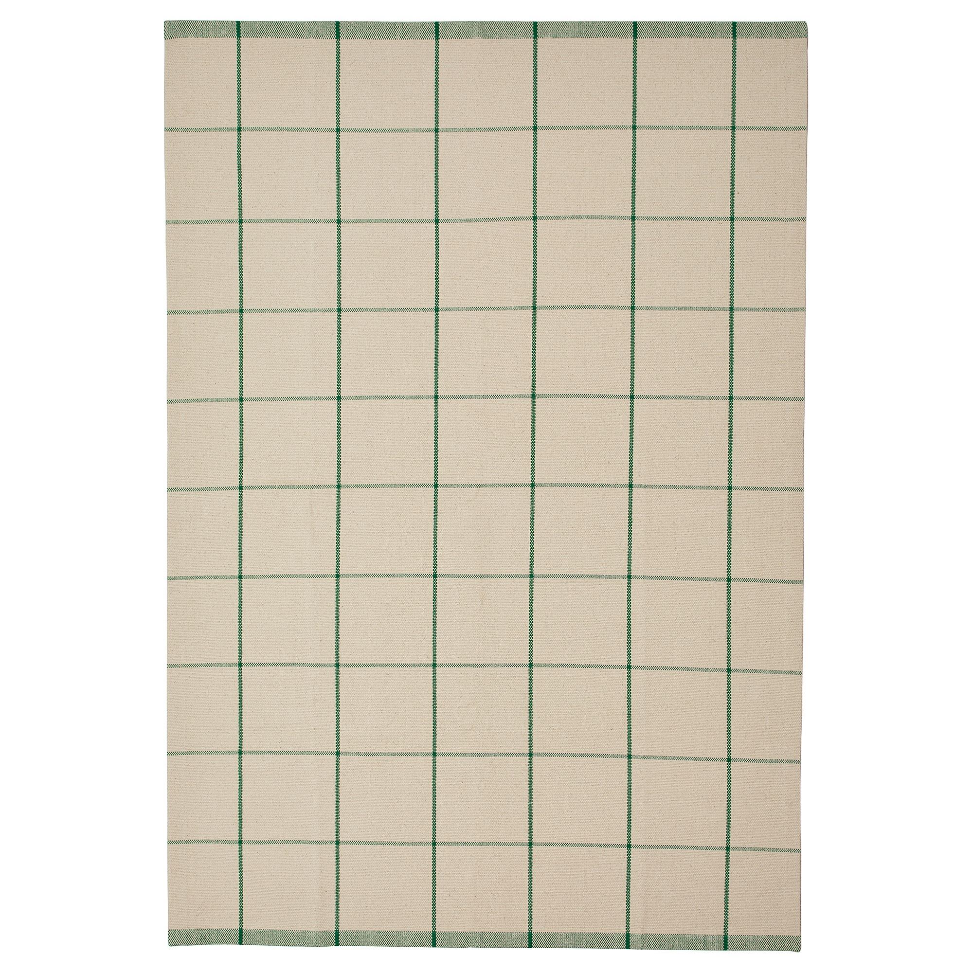 RIDSTIG off-white/green 133x195 cm large rug - 60600966 | IKEA