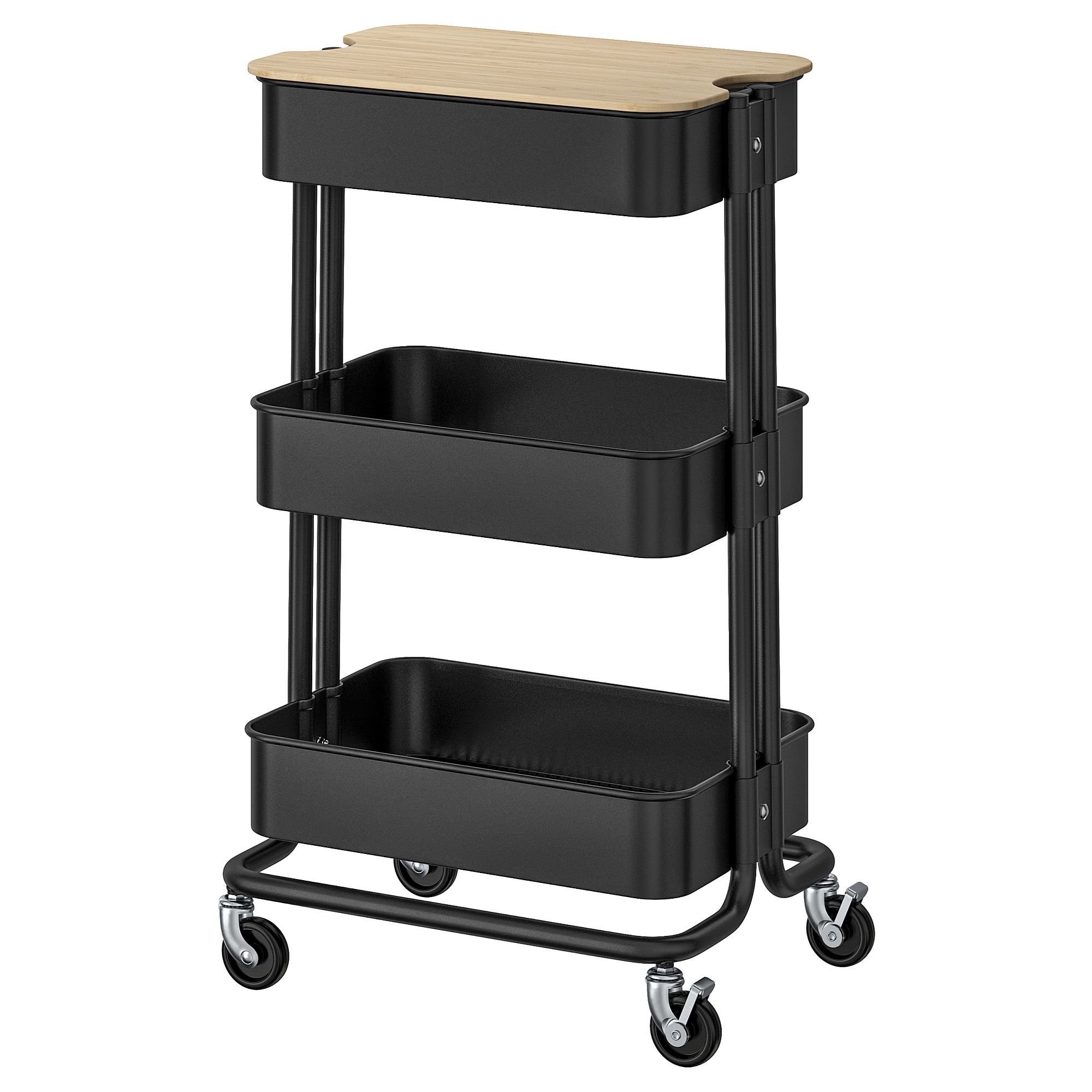RASKOG black 35x45x77 cm trolley - 79580751 | IKEA