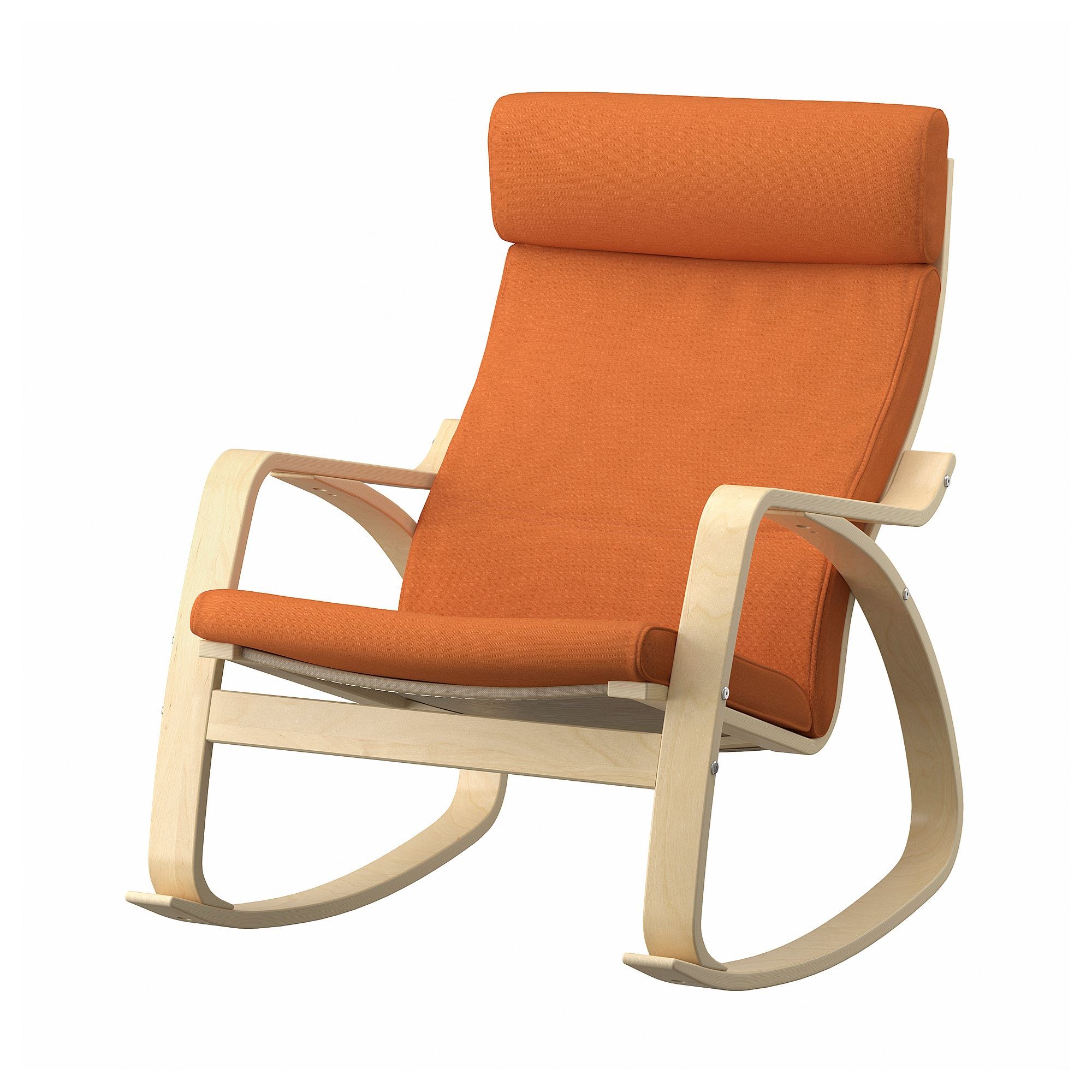 POANG knisa bright orange-oak veneer rocking armchair - 19575093