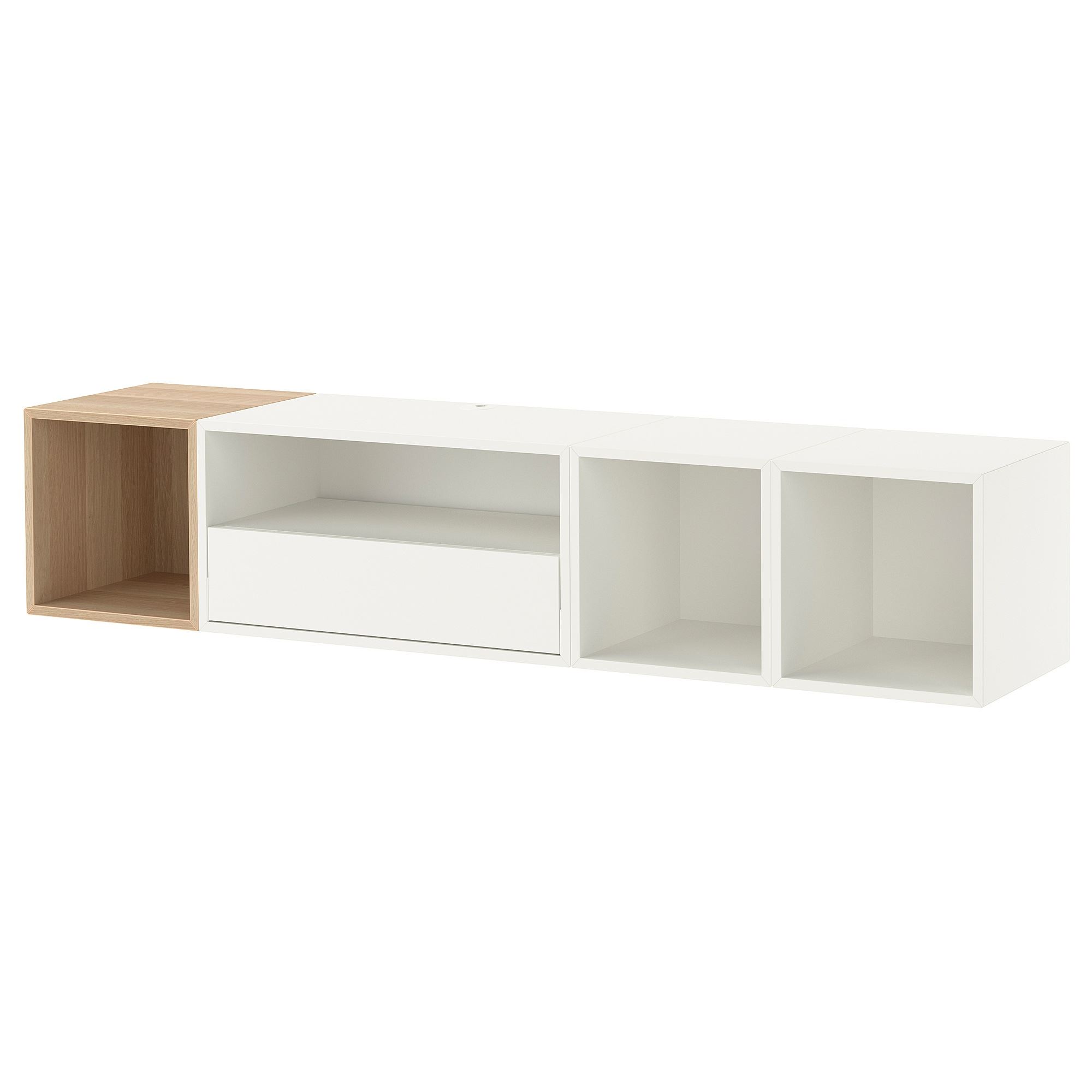 EKET white-white stained oak effect 175x35x35 cm Wall-mounted