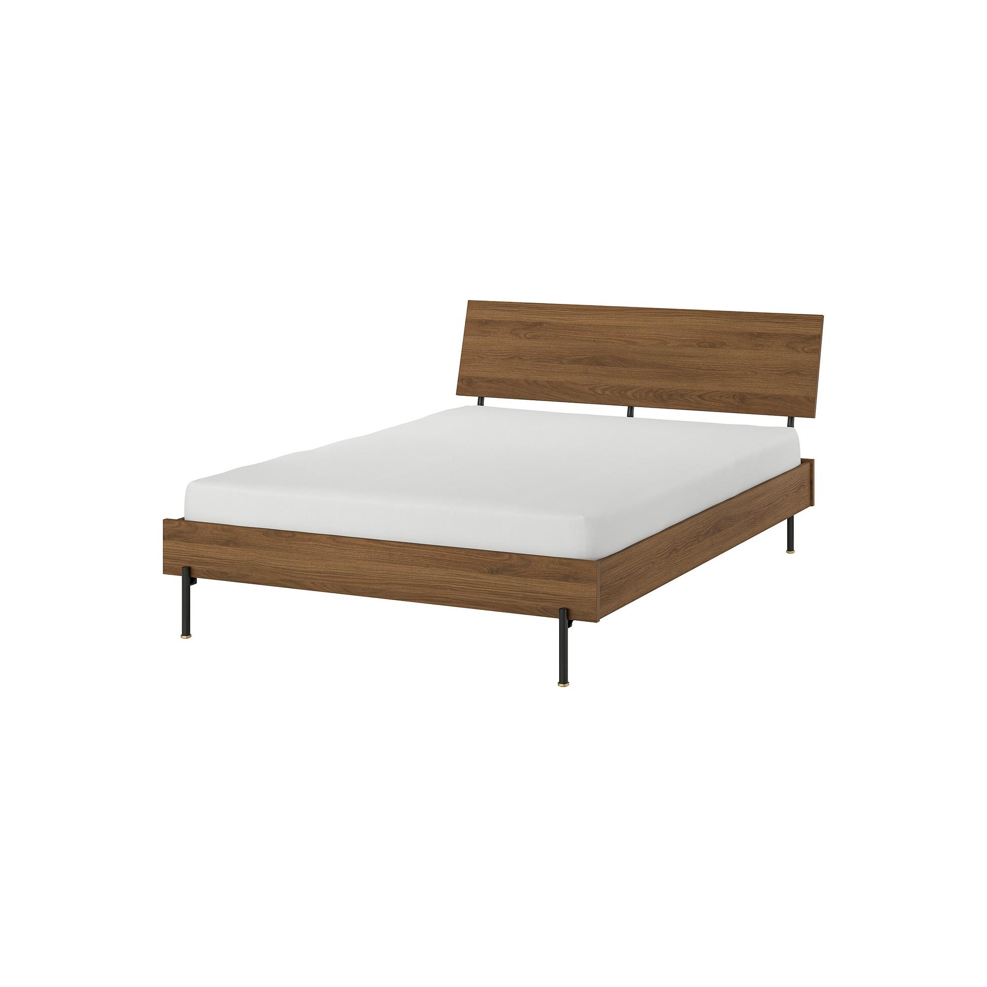 すのこベッド IKEA BEDFRAME QUEEN SIZE RADMANSÖ/LINDBADEN brown walnut effect 140x200 cm double bed