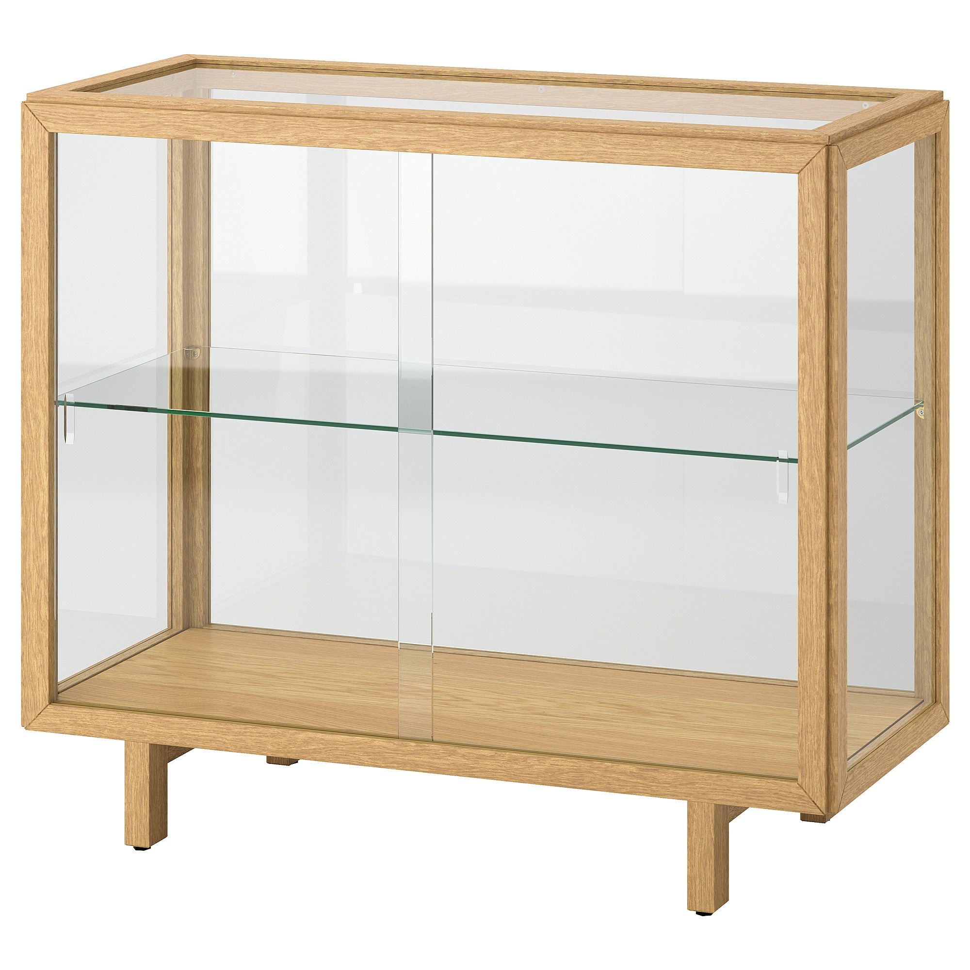 STOCKHOLM 2025 oak veneer 100x40x86 cm glass-door cabinet