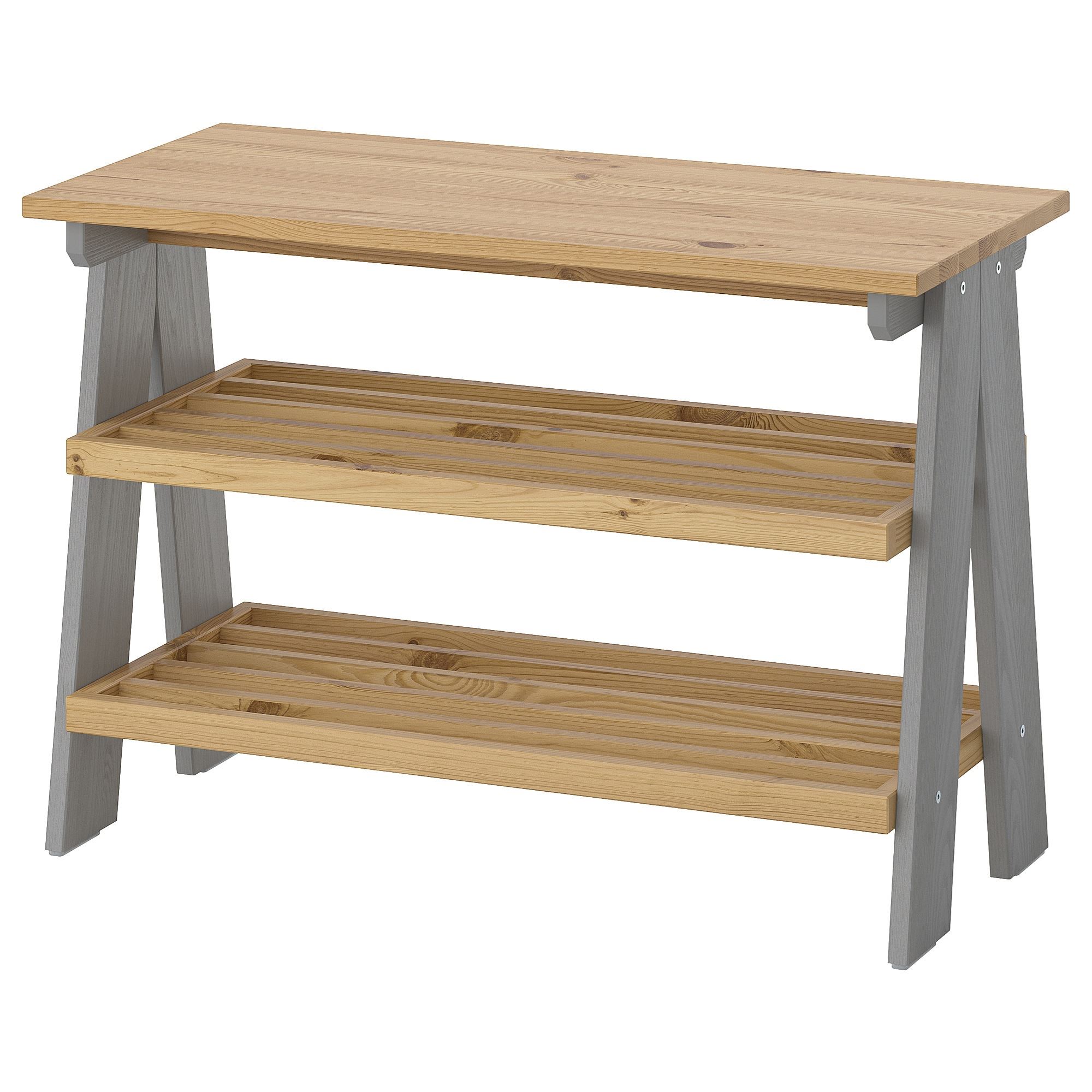 KALLSÖ grey 80x38x56 cm bench with shoe storage - 20599328 | IKEA