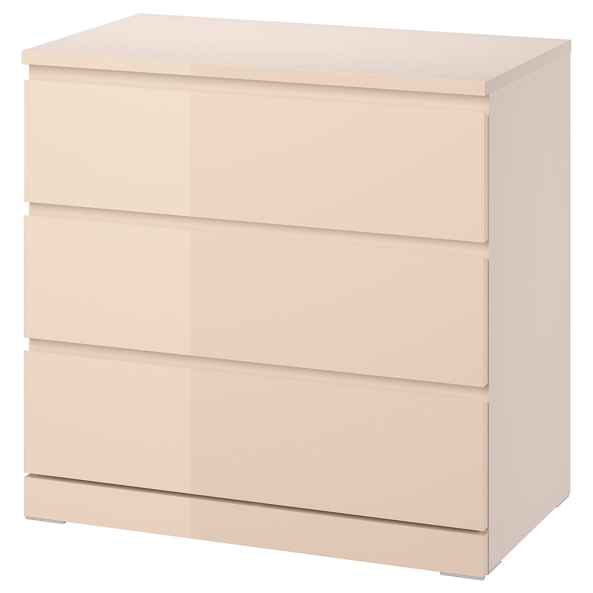 MALM light orange-high-gloss 80x78 cm chest of 3 drawers