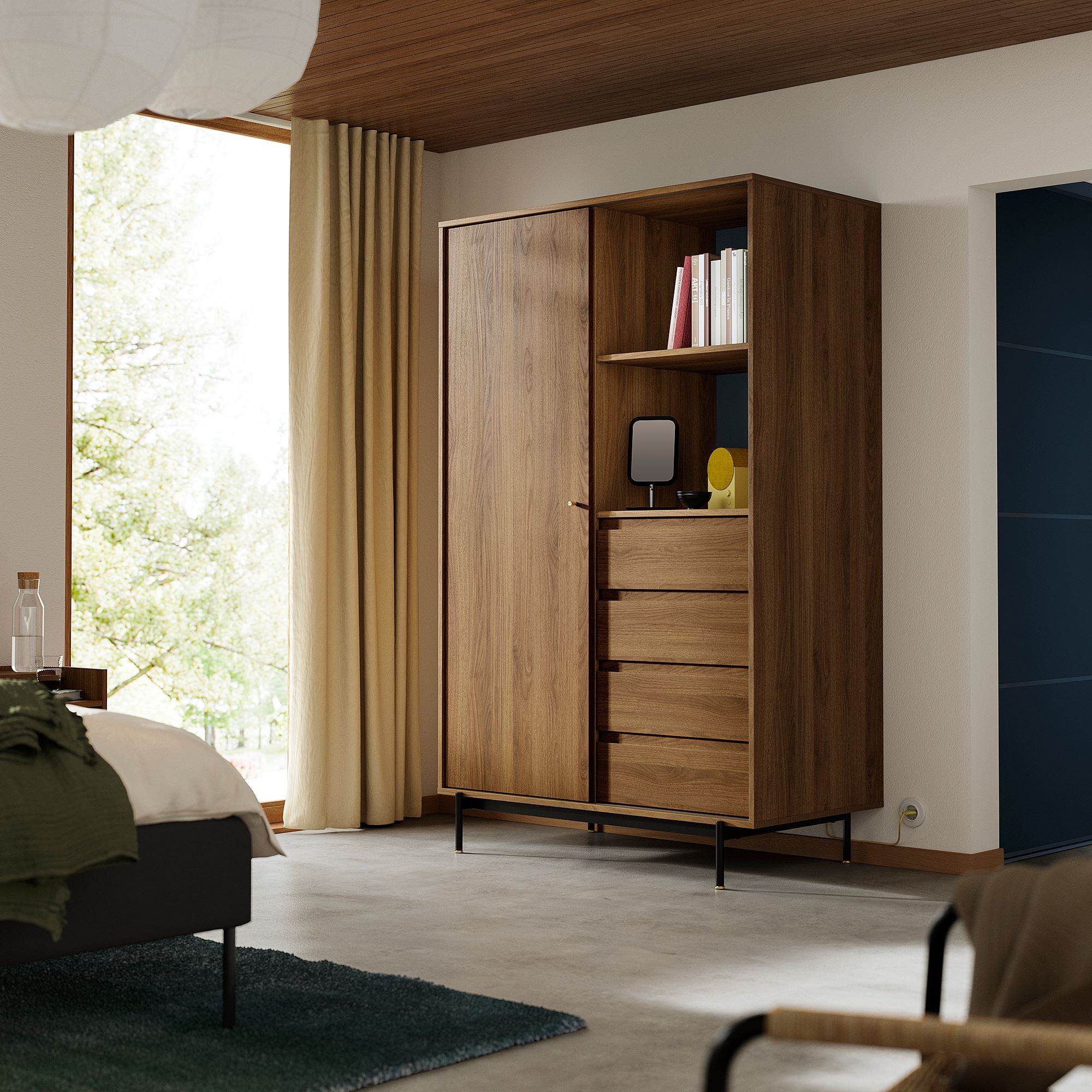 RADMANSÖ brown walnut effect 118x64x190 cm wardrobe - 70593606 | IKEA