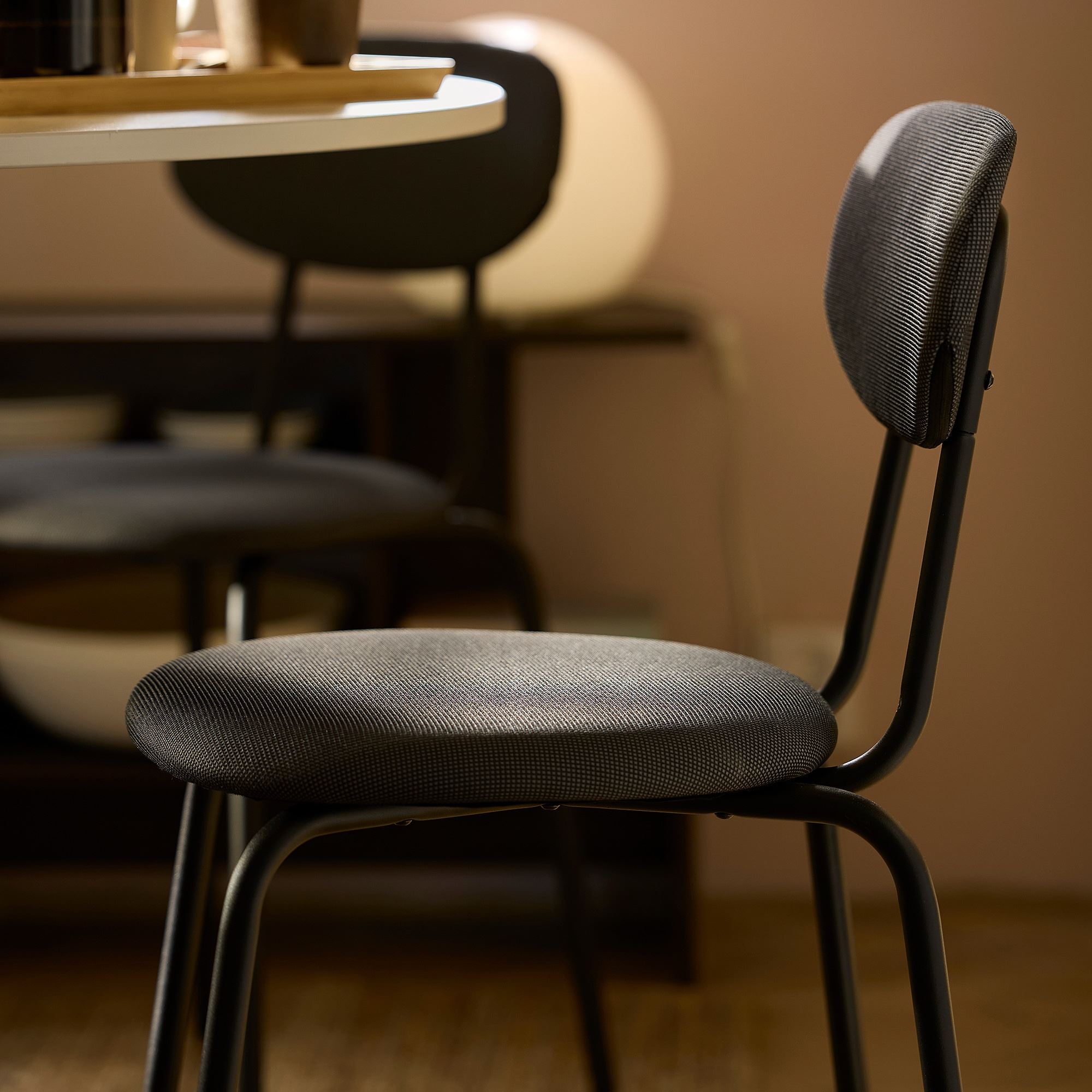 ÖSTANÖ Remmarn black-dark gray upholstered chair - 20545359 | IKEA