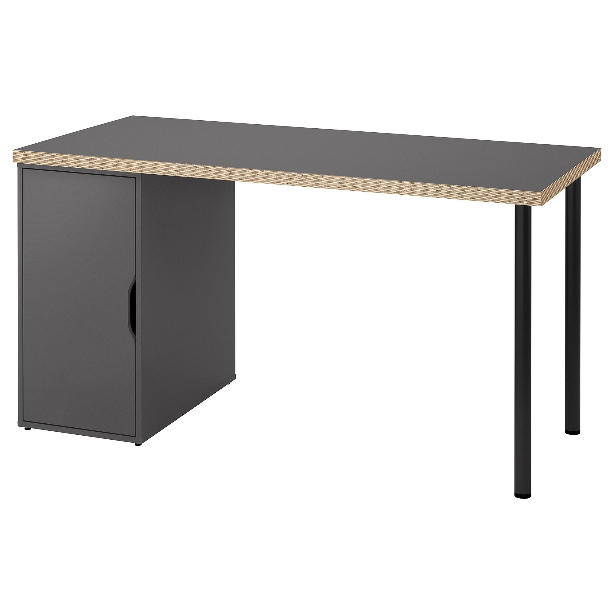 LAGKAPTEN/ALEX grey/black 140x60 cm desk - 39585388 | IKEA