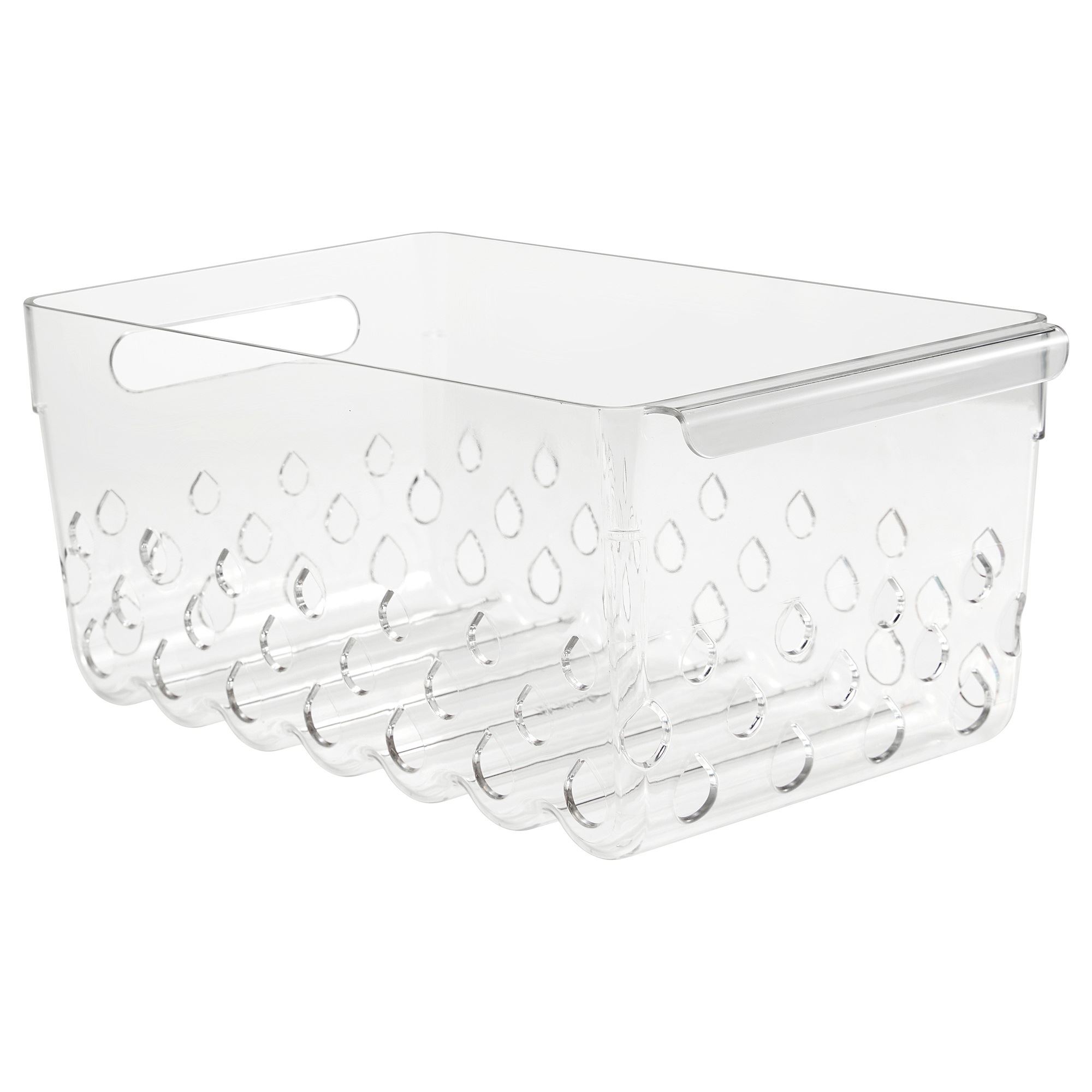 KLIPPKAKTUS transparent 30x19x14 cm storage basket for fridge