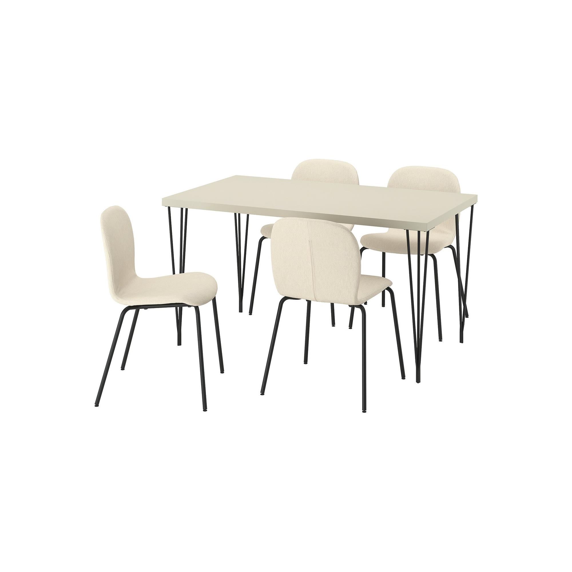 SKALSTA light grey/beige/black/grey-knaback beige 4 chairs kitchen ...