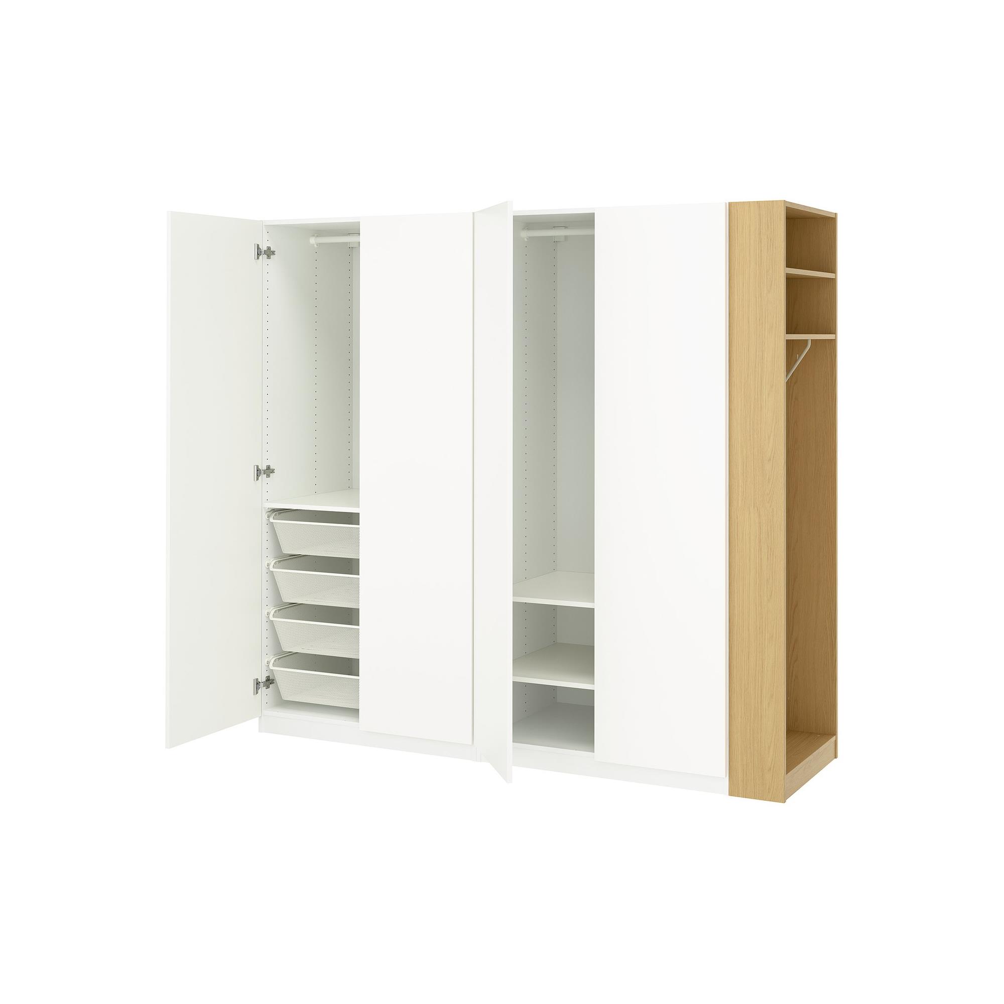PAX/FORSAND beyaz-meşe görünümlü 220x60x201 cm PAX gardırop