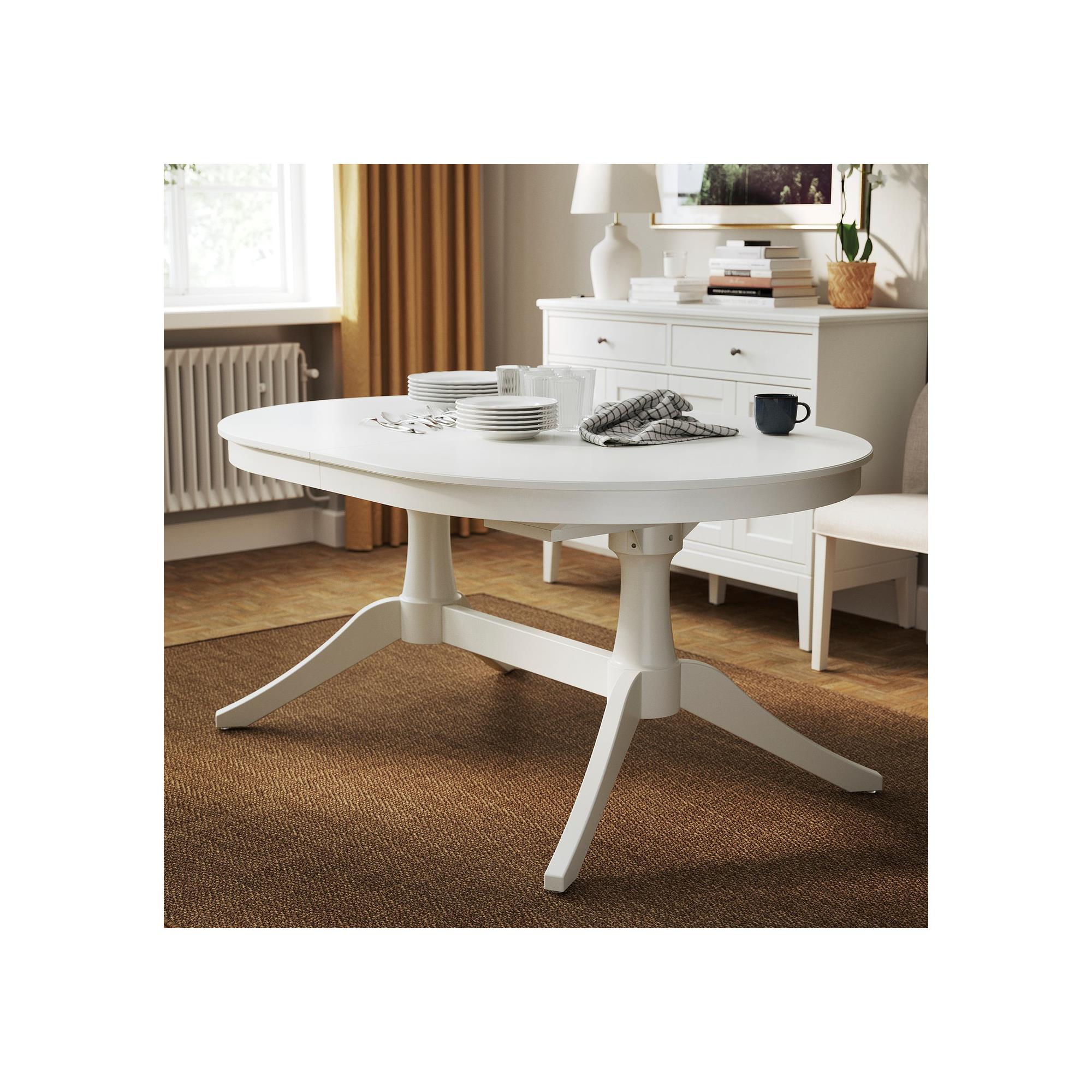 ROSENTORP white seats 6-8 oval dining table - 20568256 | IKEA