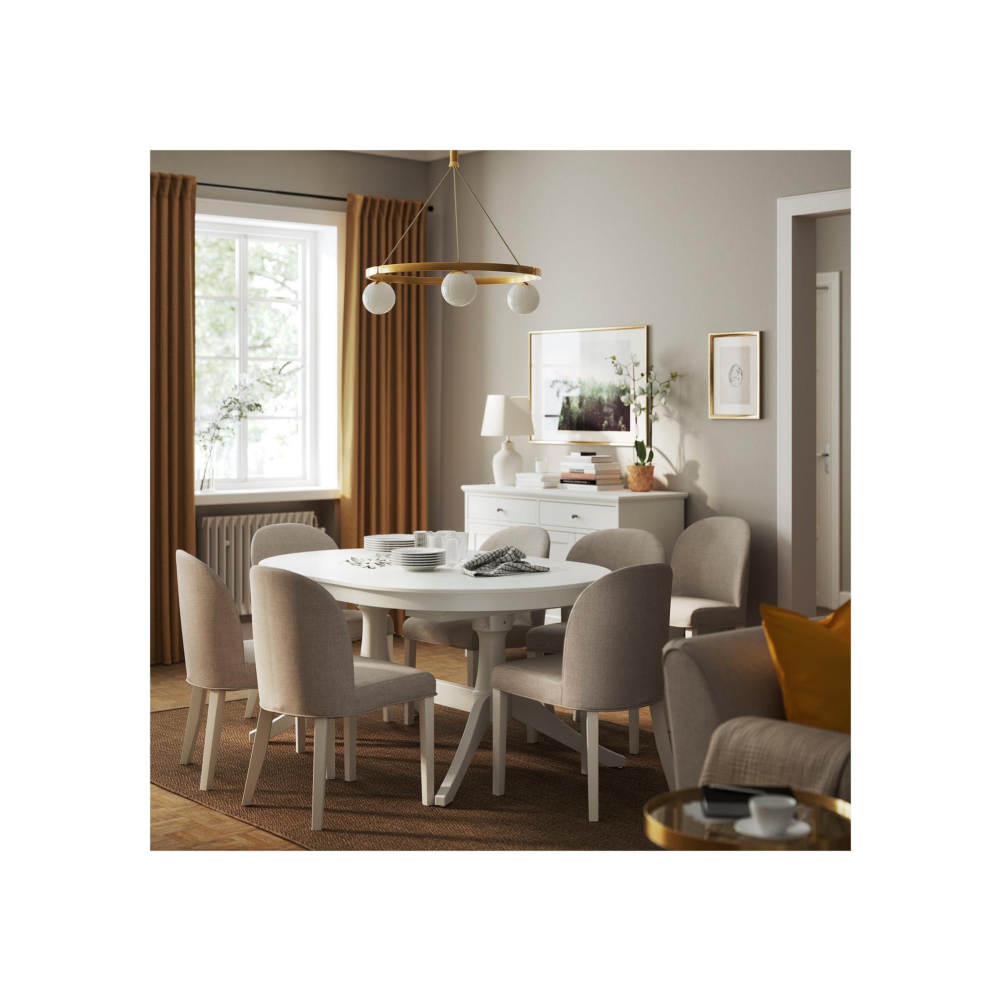ROSENTORP white seats 6-8 oval dining table - 20568256 | IKEA