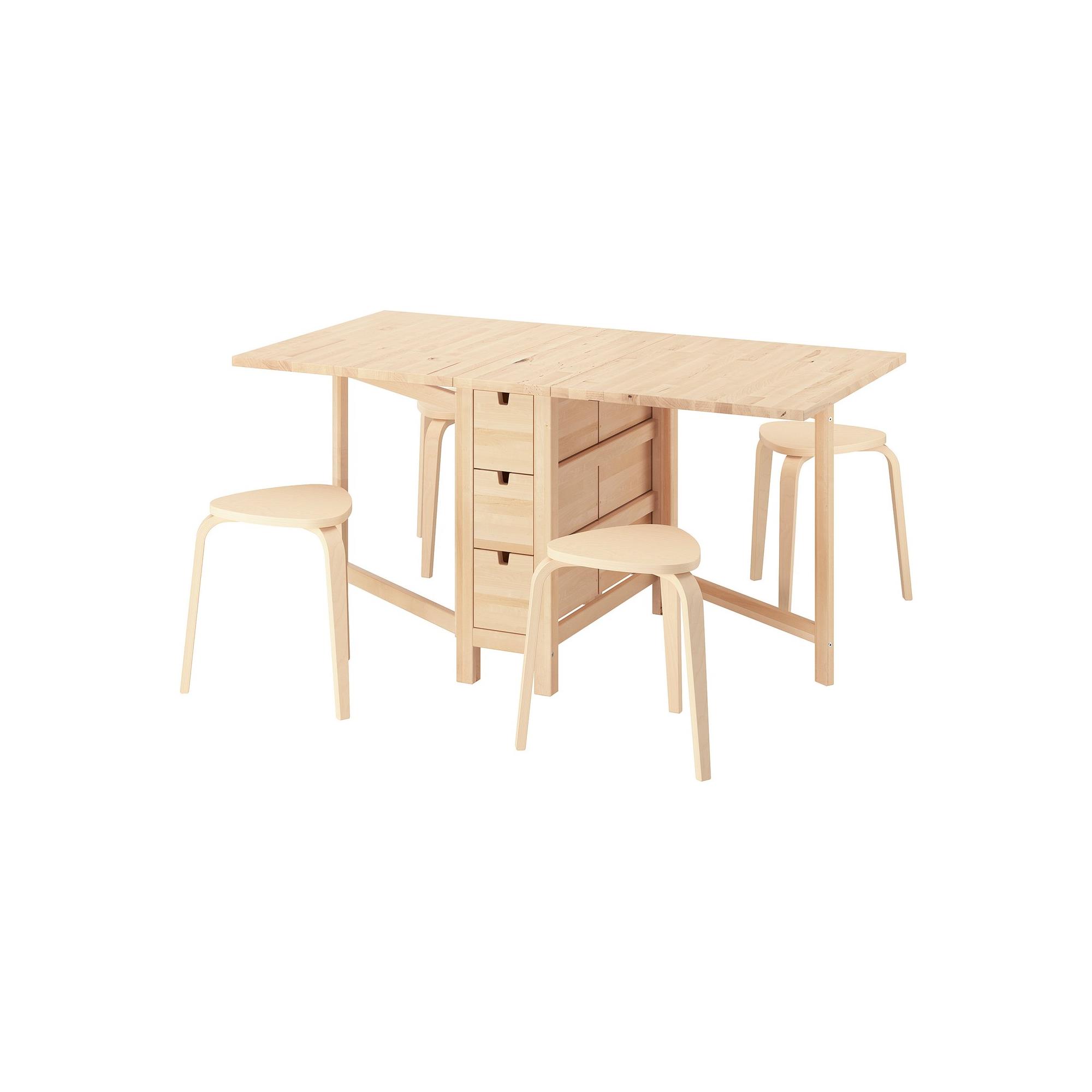NORDEN/KYRRE huş 4 tabureli mutfak masası takımı - 79568891 | IKEA