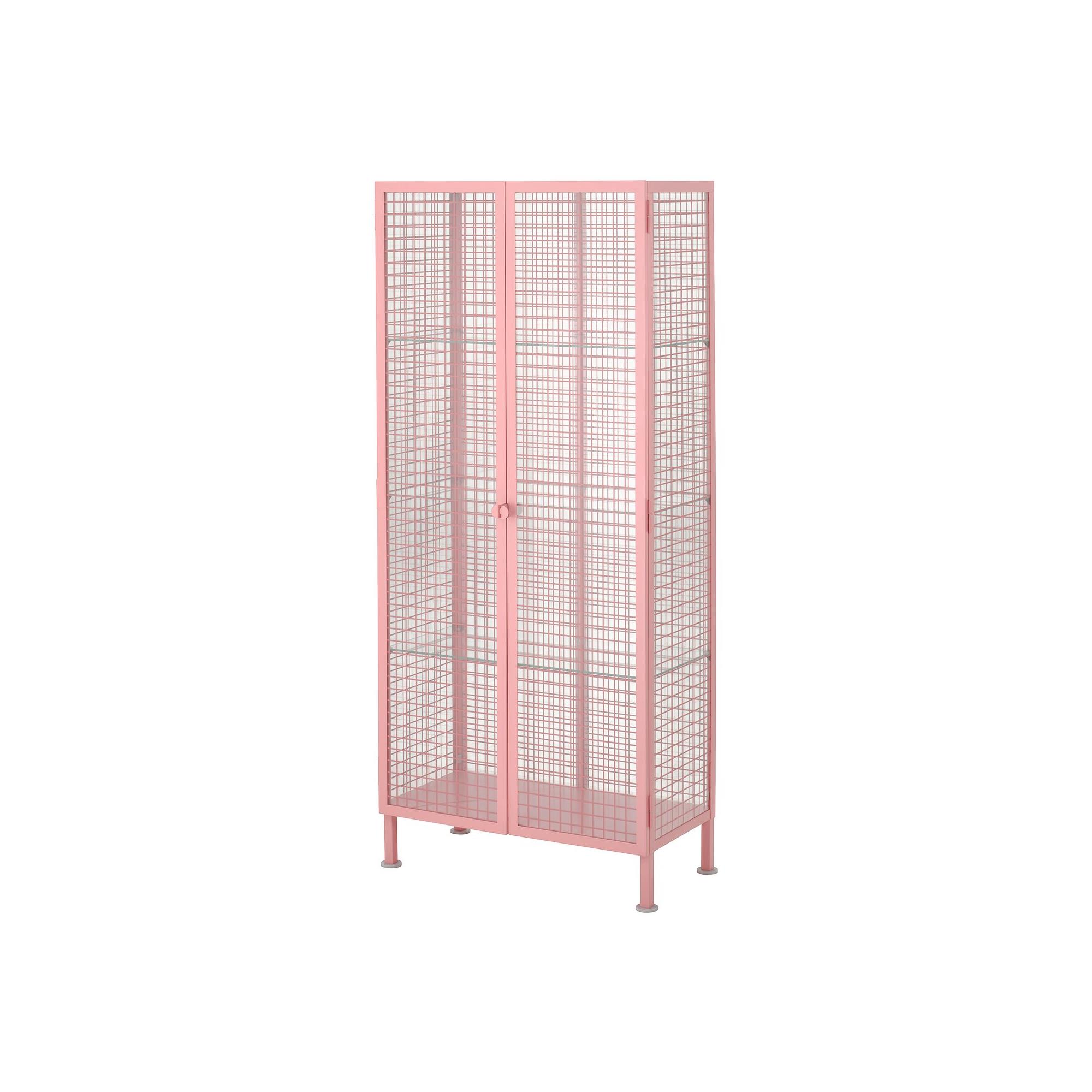 IKEA PS 2026 light pink 73x36x160 cm glass-door cabinet - 80616952