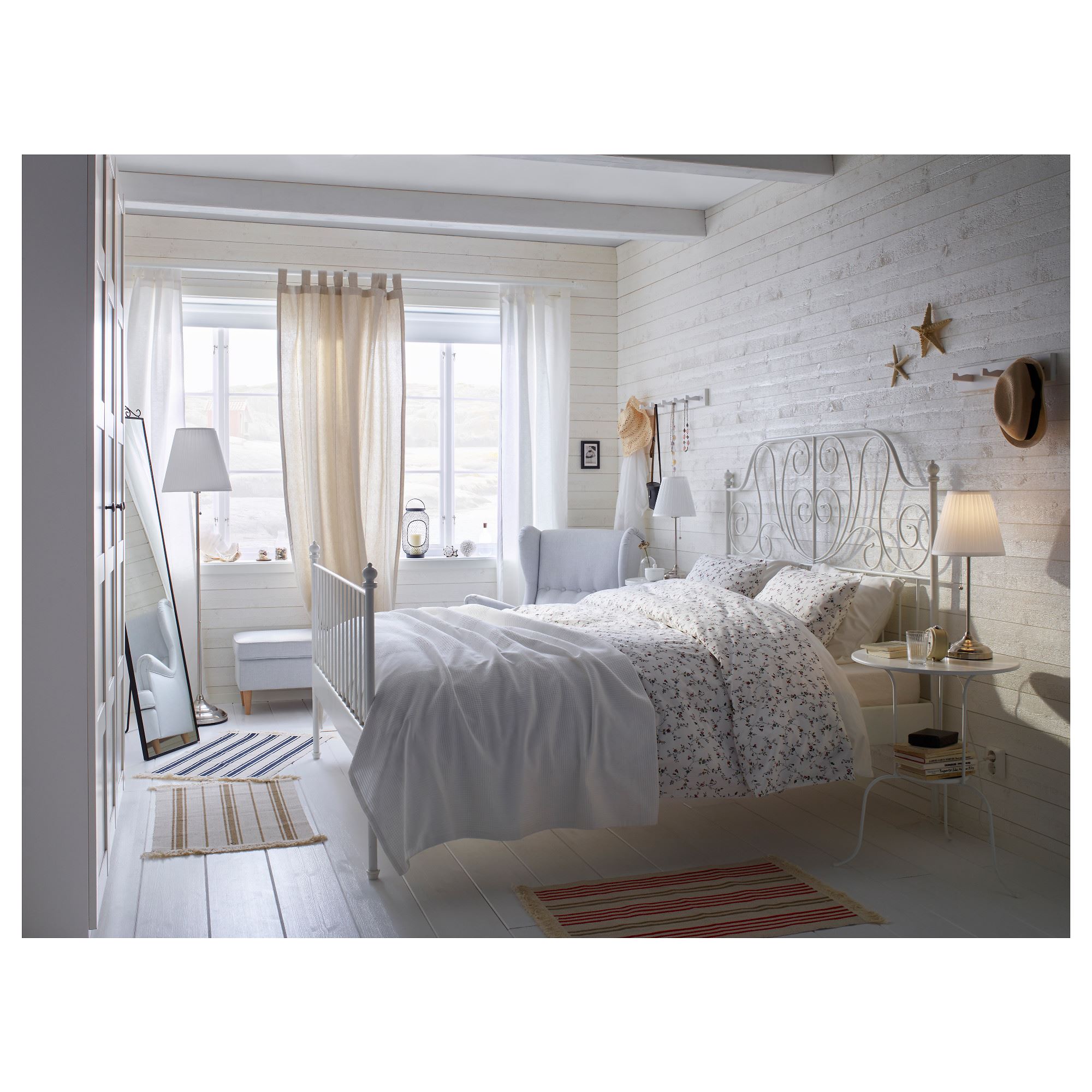 LEIRVIK LUR Y White 160x200 Cm Double Bed 79277284 IKEA