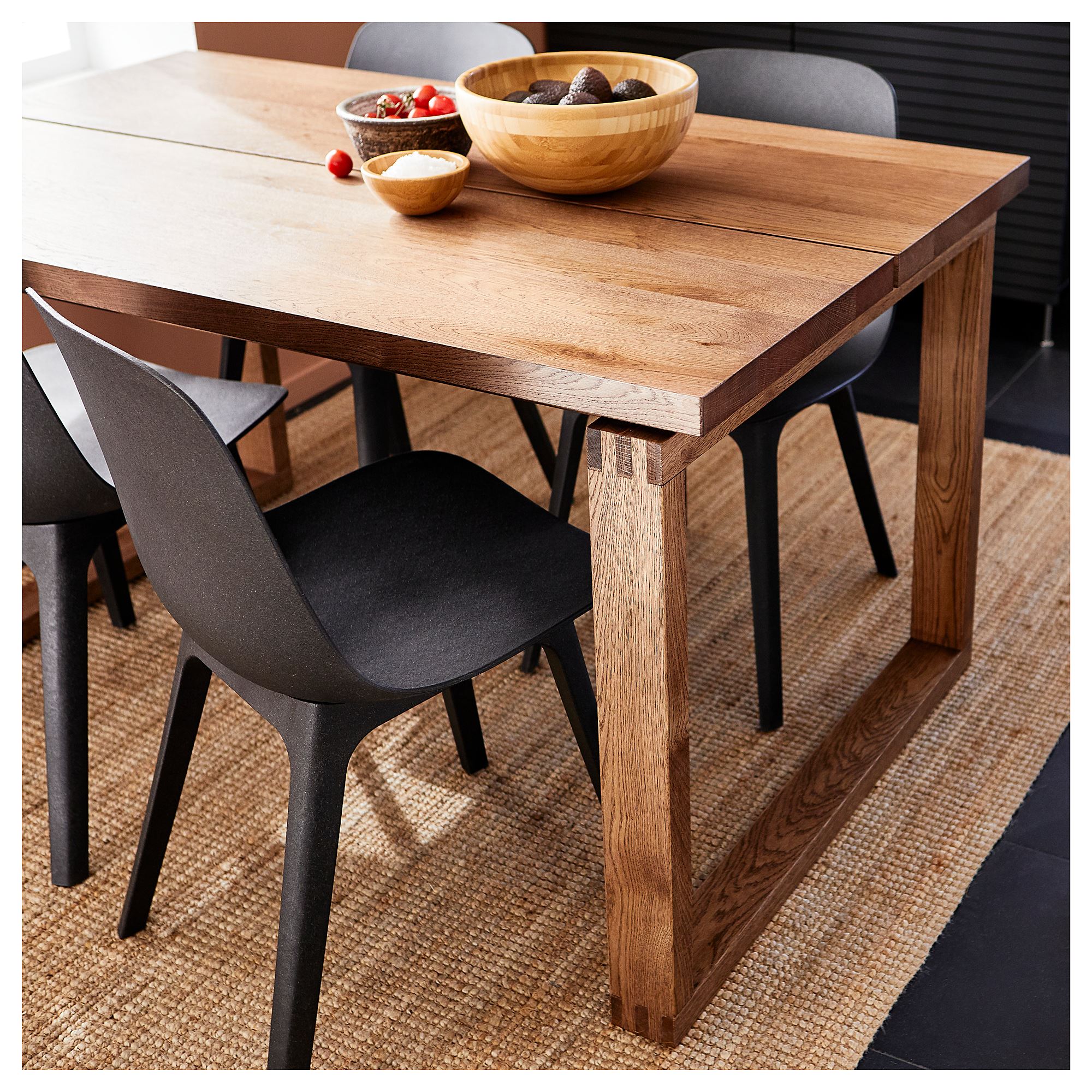 MÖRBYLANGA/ODGER oak veneer-anthracite 4 chairs dining set - 19305044 ...