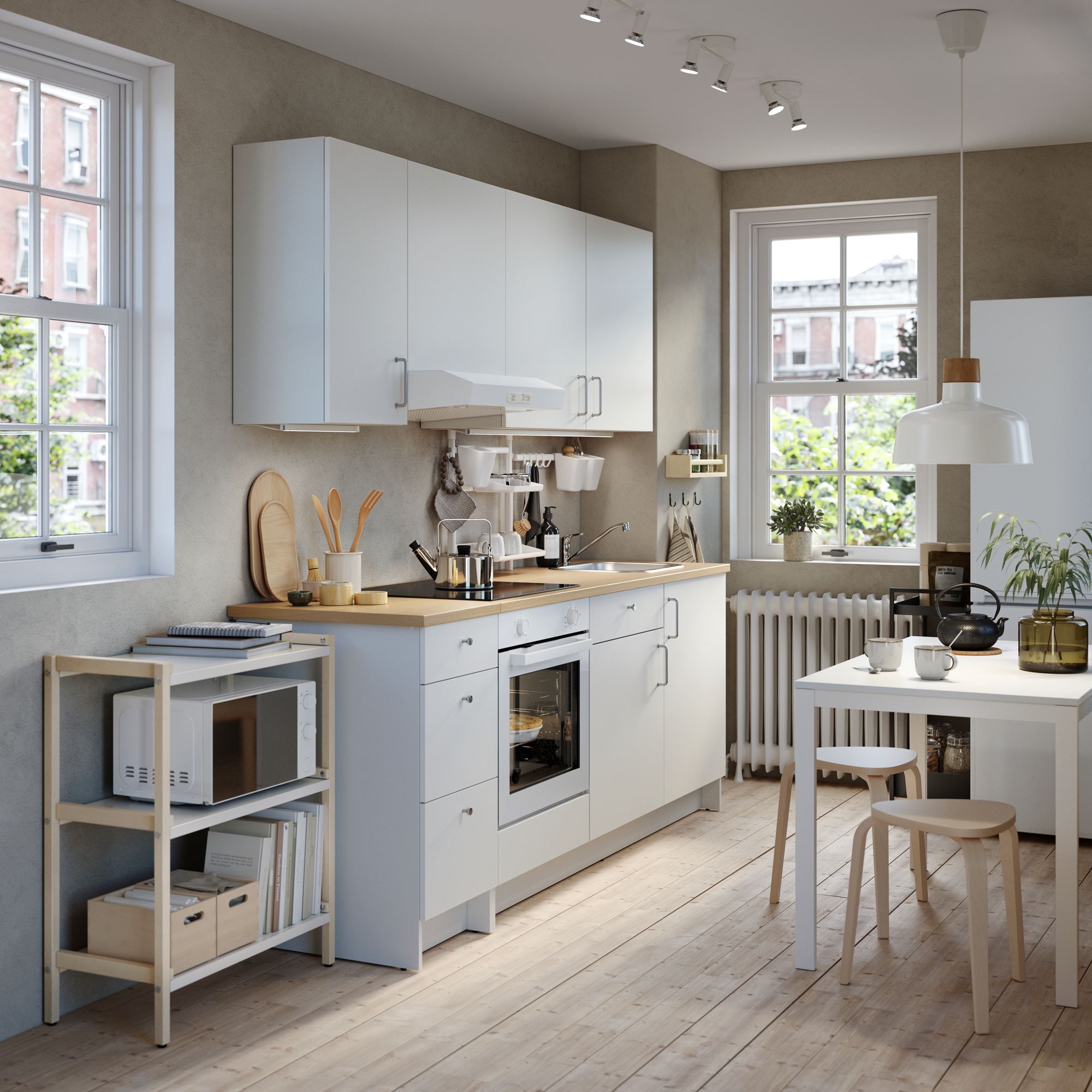 knoxhult/vihals/kyrre white/birch kitchen set - 00112234 | ikea