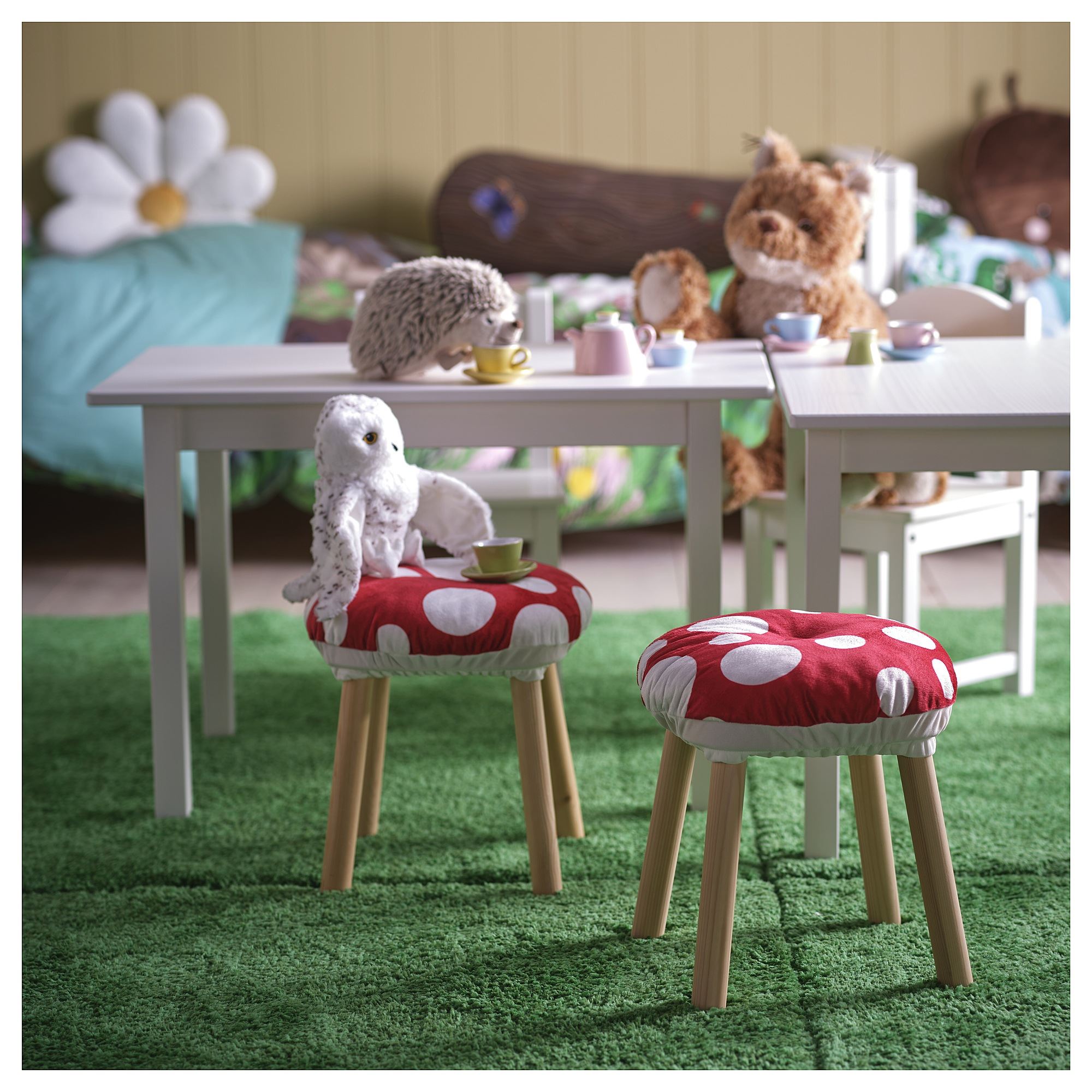 SKOGSDUVA red/white stool cover 40578283 IKEA