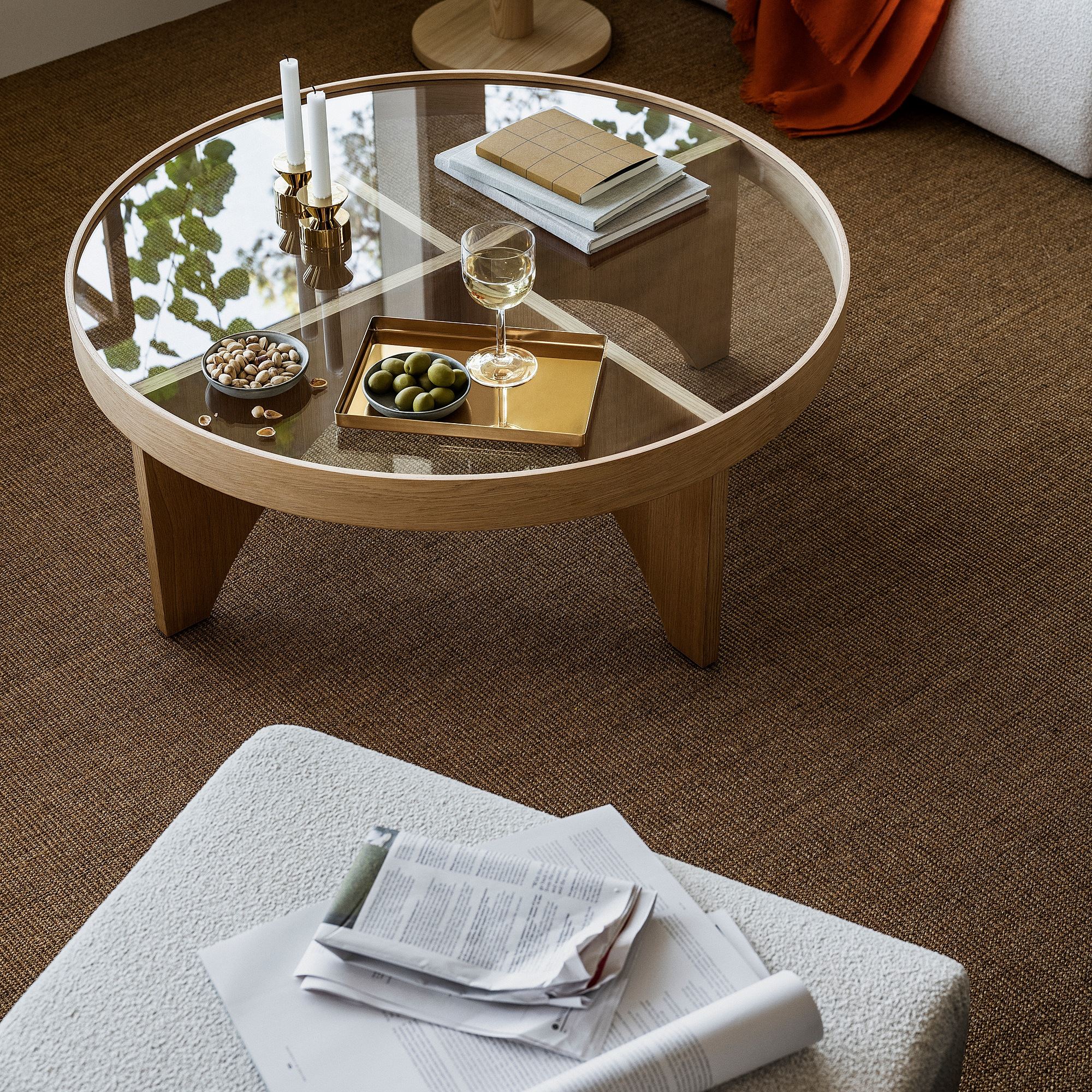 STOCKHOLM 2025 oak veneer-glass coffee table - 20586552 | IKEA