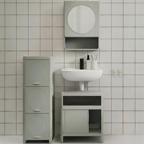 IKEA - IVÖSJÖN, banyo takımı, yeşil-beyaz