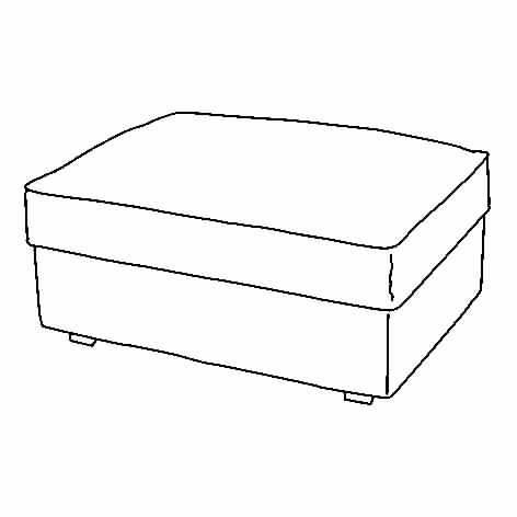 IKEA - KIVIK, pouffe with storage frame, colourless