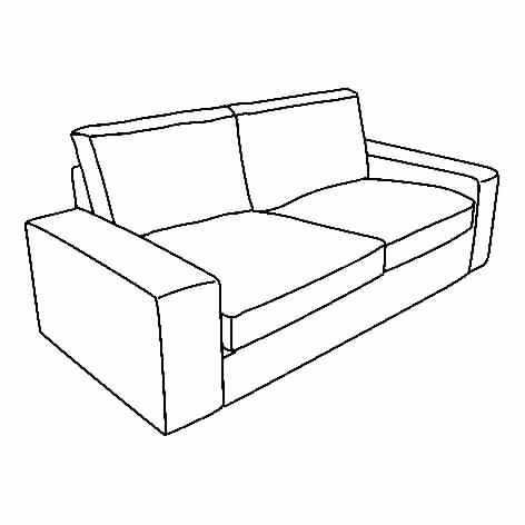 IKEA - KIVIK, 2'li kanepe iskeleti, renksiz