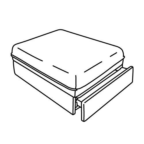 IKEA - VALLENTUNA, frame sofa-bed module, colourless