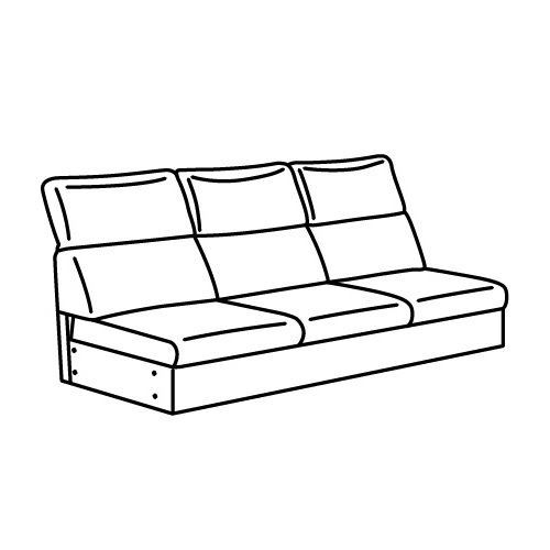 IKEA - FAMMARP, frame for 3-seat sofa, TALLMYRA black/grey