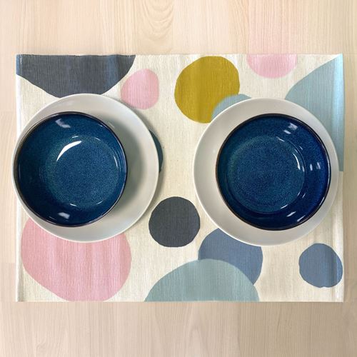 IKEA - KRUSTISTEL, place mat, dot patterned-multicolor, 35x45 cm