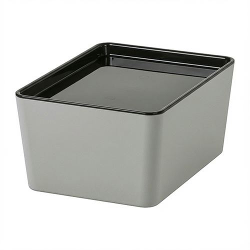 IKEA - KUGGIS, box with lid, black/grey, 13x18x8 cm