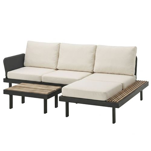 IKEA - REVSKAR, garden corner seating group, anthracite