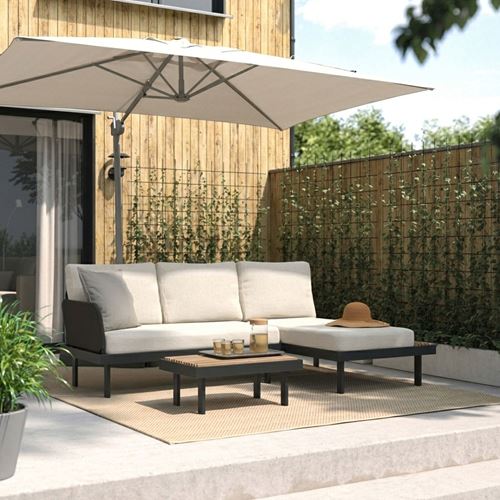 IKEA - REVSKAR, garden corner seating group, anthracite
