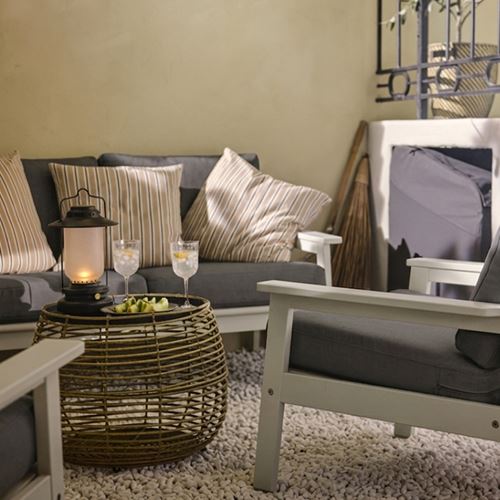 IKEA - BONDHOLMEN, garden bank, white-beige