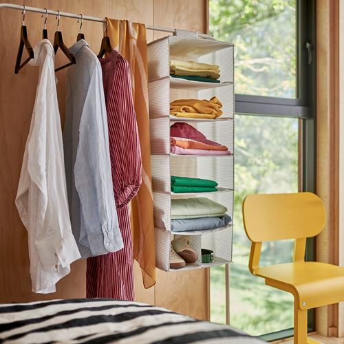 IKEA - STUK, storage with compartments, white/black, 30x30x90 cm