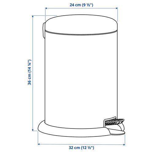 IKEA - GANGSKYFFEL, çöp kutusu, gri-yeşil, 9 lt