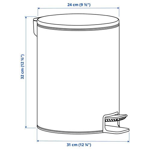 IKEA - TURRIDNING, waste bin, white/anthracite, 9 l