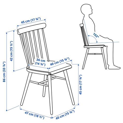IKEA - HÖGVED, ahşap sandalye, huş kaplama