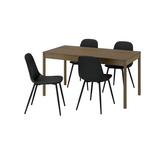 brown stained oak veneer-Bomstad black
