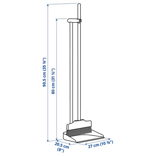 IKEA - VINDSIKT, dustpan/broom, bamboo/green
