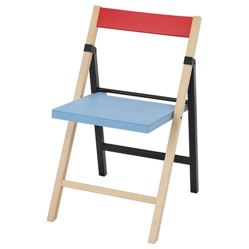 IKEA - IKEA PS 2026, katlanır sandalye, huş-mavi-siyah-kırmızı