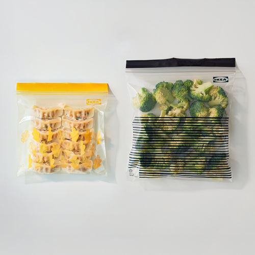 IKEA - ISTAD, resealable bag, black/yellow, 2,5 l ve 1,2 l