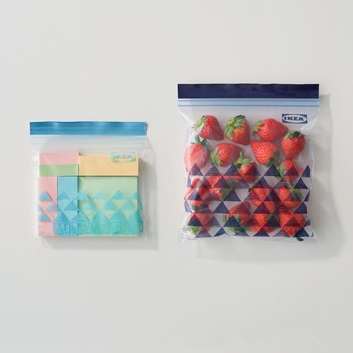 IKEA - ISTAD, kilitlenebilir buzdolabı poşeti, mavi-açık mavi, 1 lt ve 0,4 lt