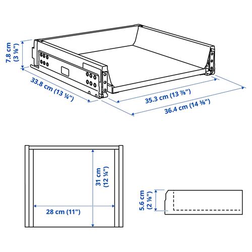 IKEA - MAXIMERA, kitchen drawer, white, 40x37 cm